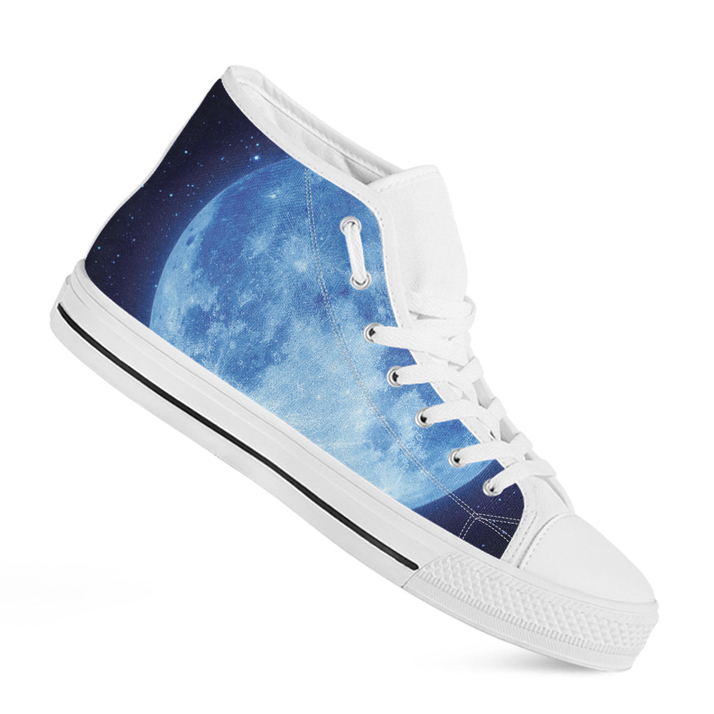 Blue Moon Print White High Top Shoes