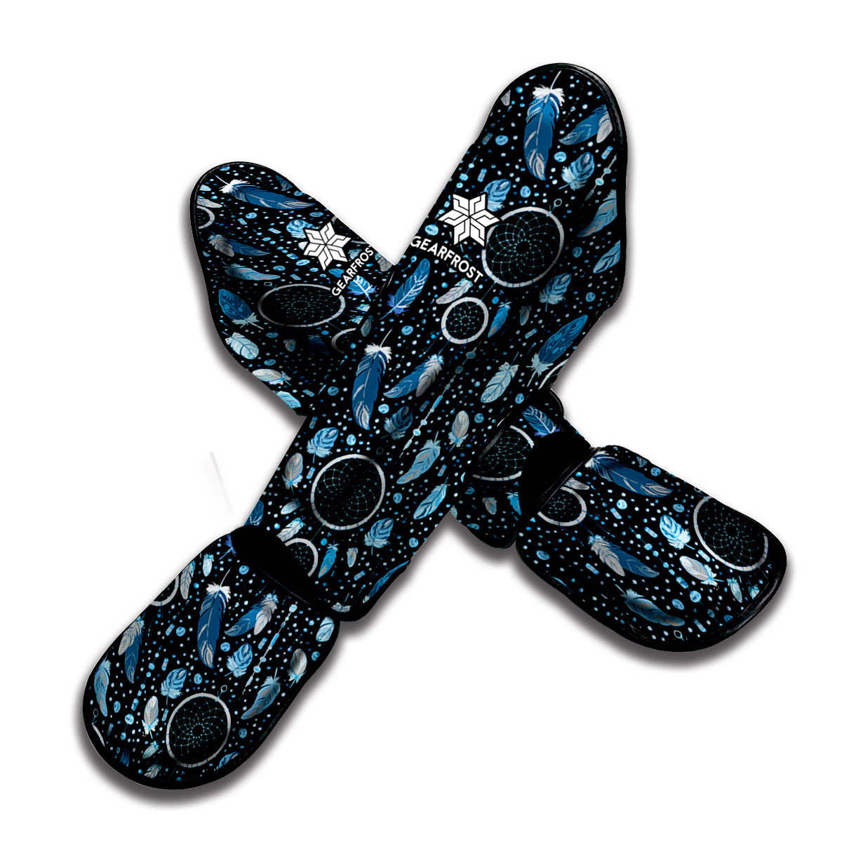 Blue Native Dream Catcher Pattern Print Muay Thai Shin Guard