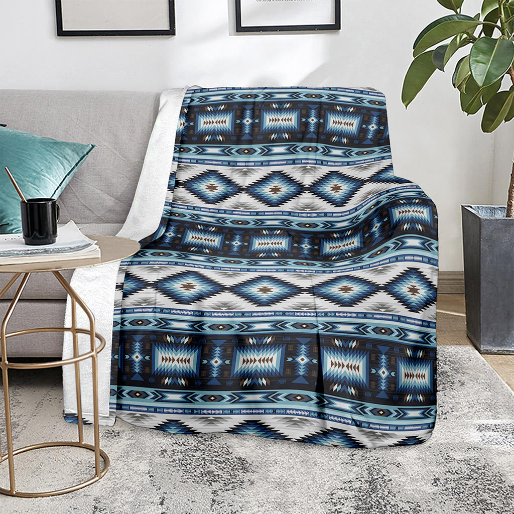 Blue Native Navajo Print Blanket