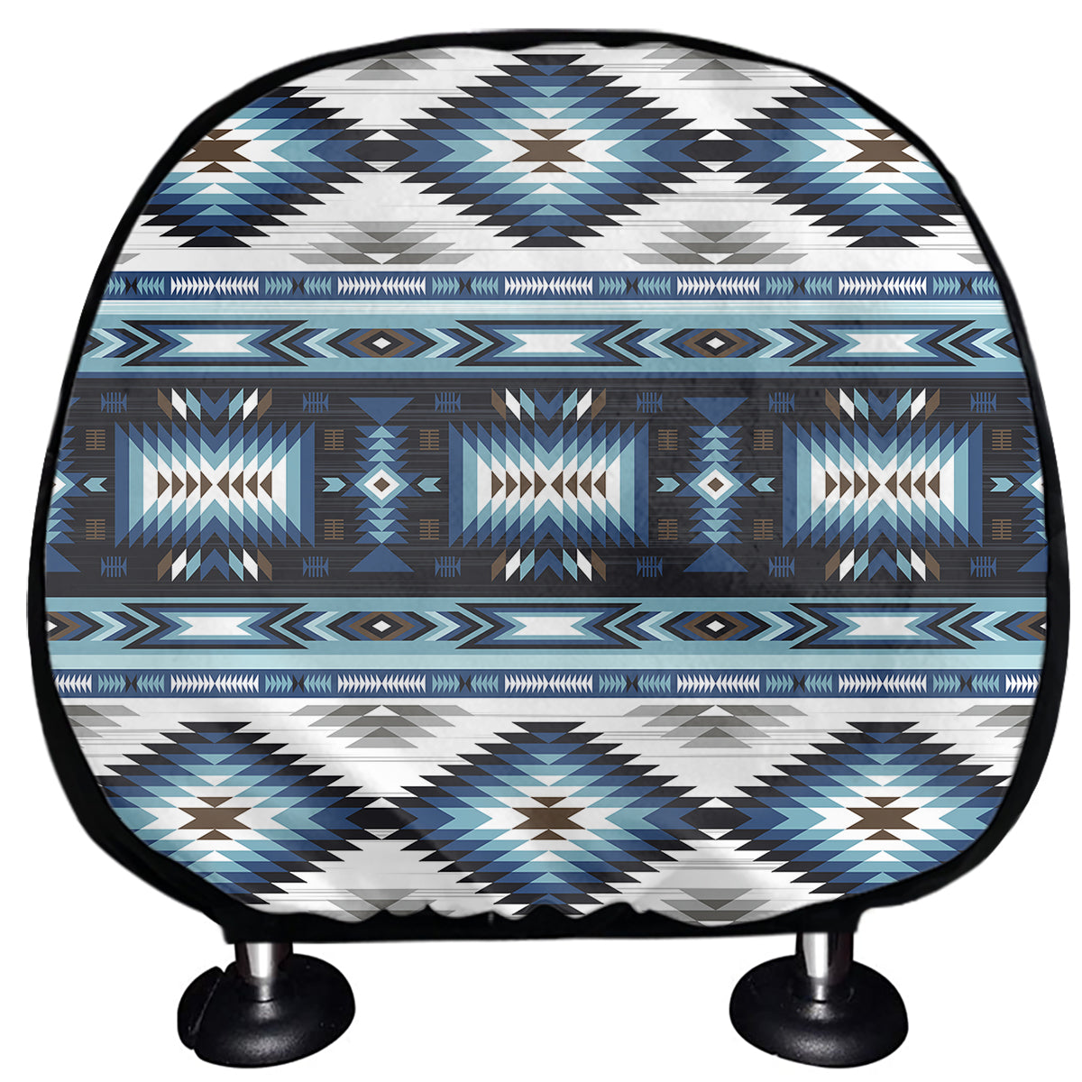 Blue Native Navajo Print Car Headrest Covers