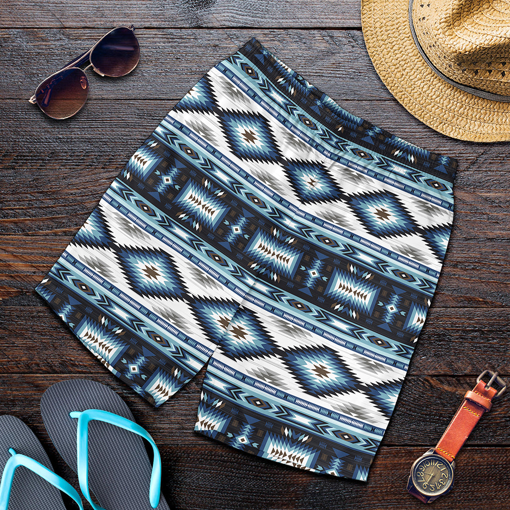 Blue Native Navajo Print Men's Shorts