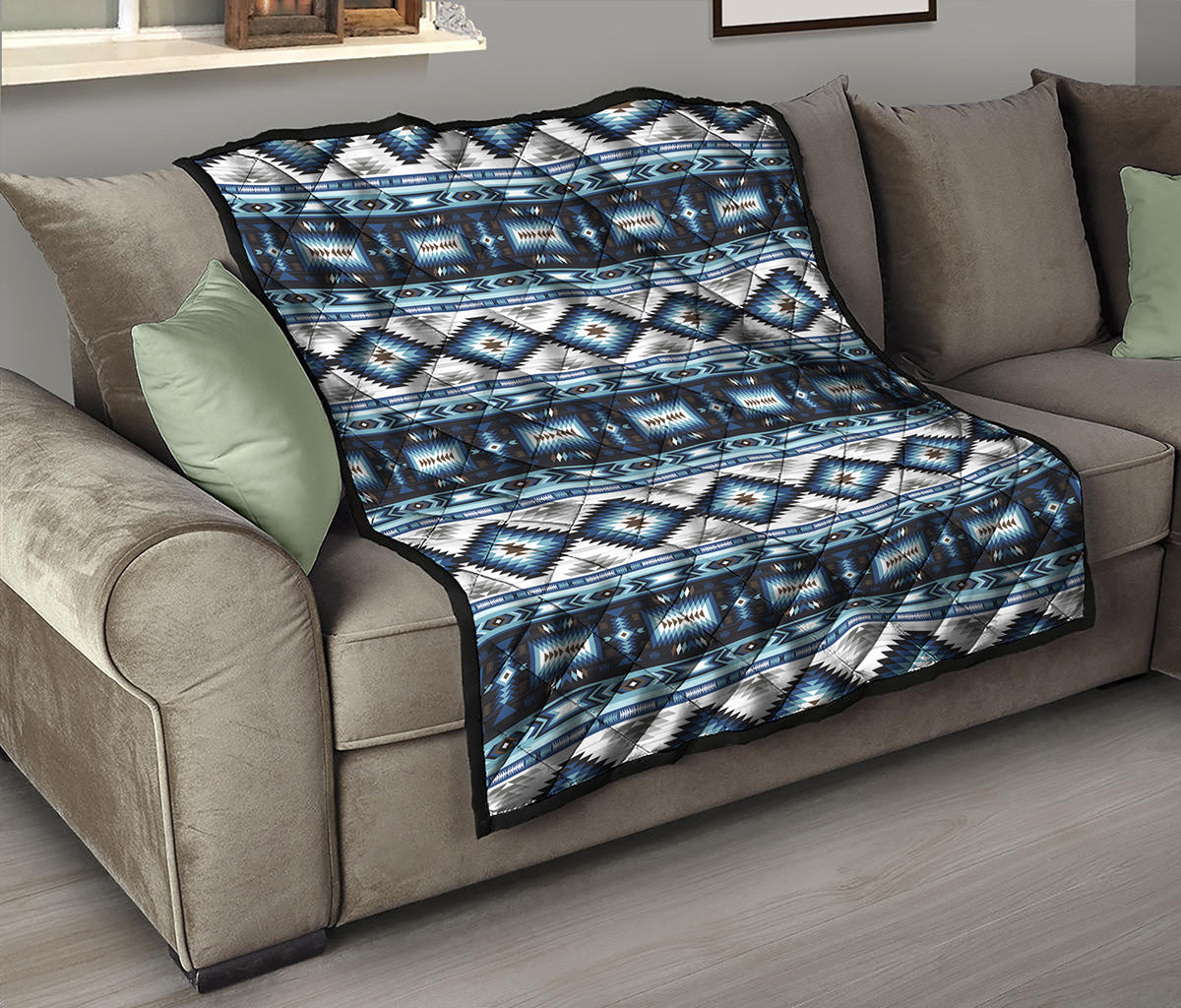 Blue Native Navajo Print Quilt
