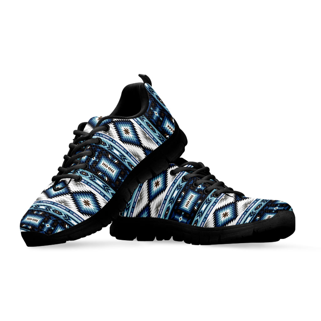 Blue Native Pendleton Navajo Print Black Sneakers