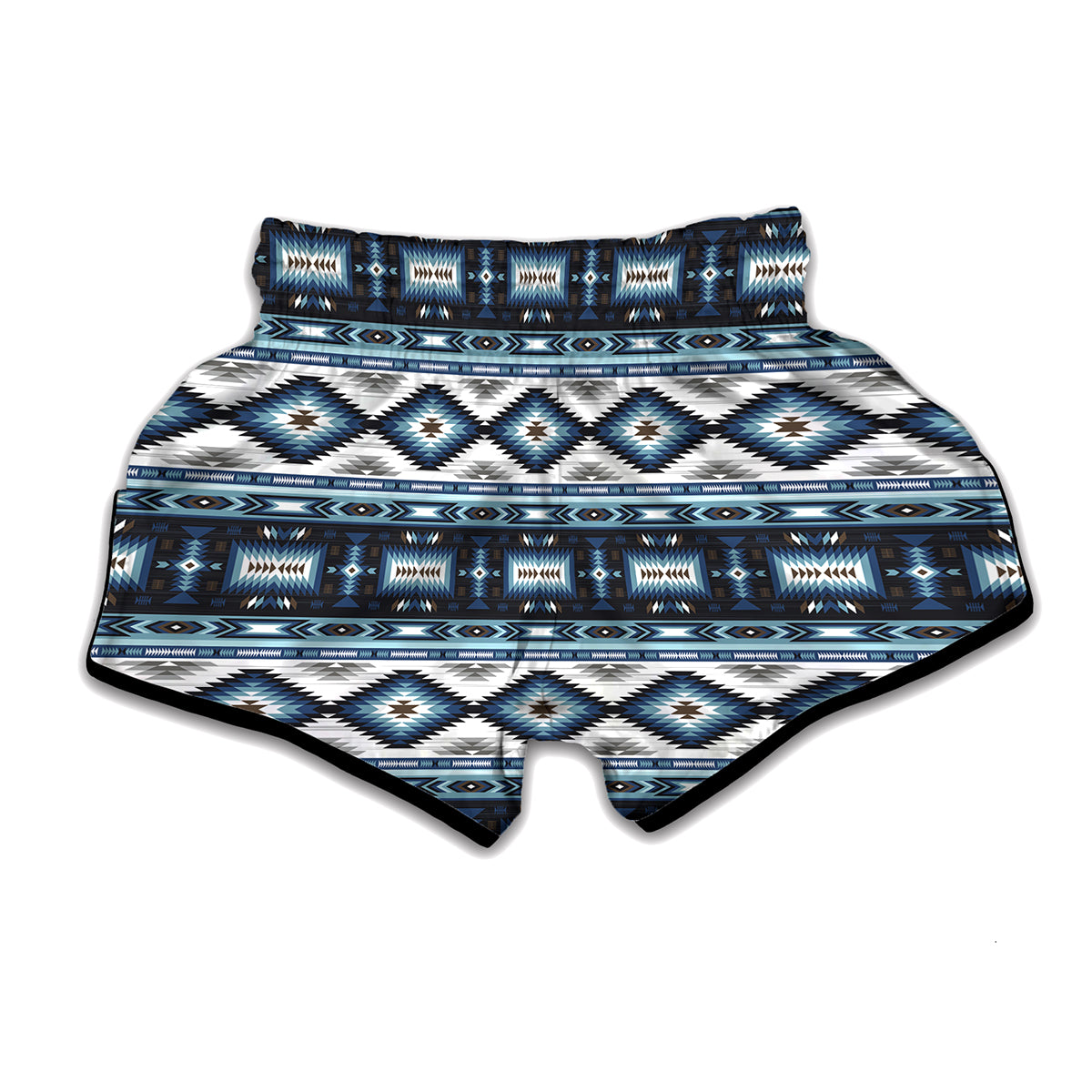Blue Native Pendleton Navajo Print Muay Thai Boxing Shorts