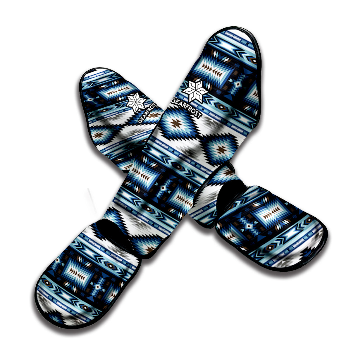 Blue Native Pendleton Navajo Print Muay Thai Shin Guard