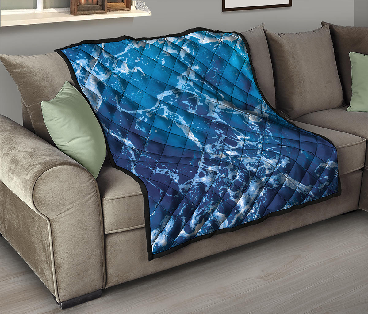 Blue Ocean Print Quilt