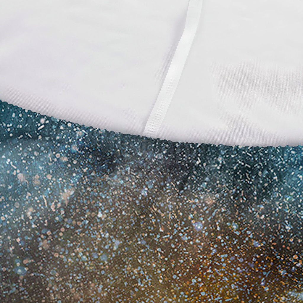 Blue Orange Stardust Galaxy Space Print Sofa Cover