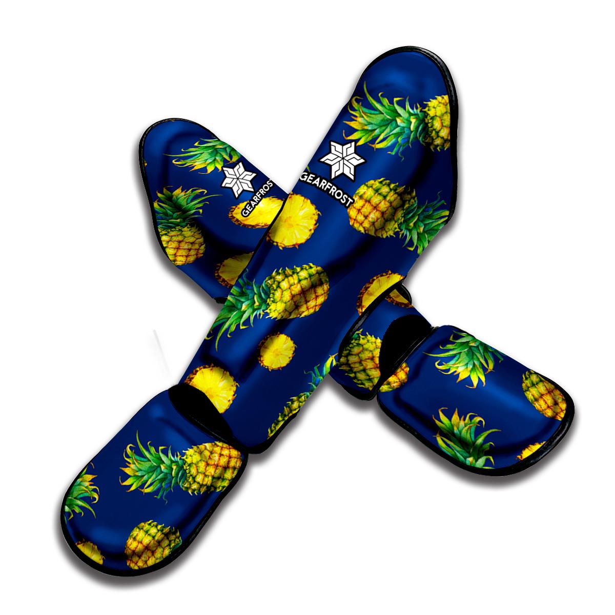 Blue Pineapple Pattern Print Muay Thai Shin Guard