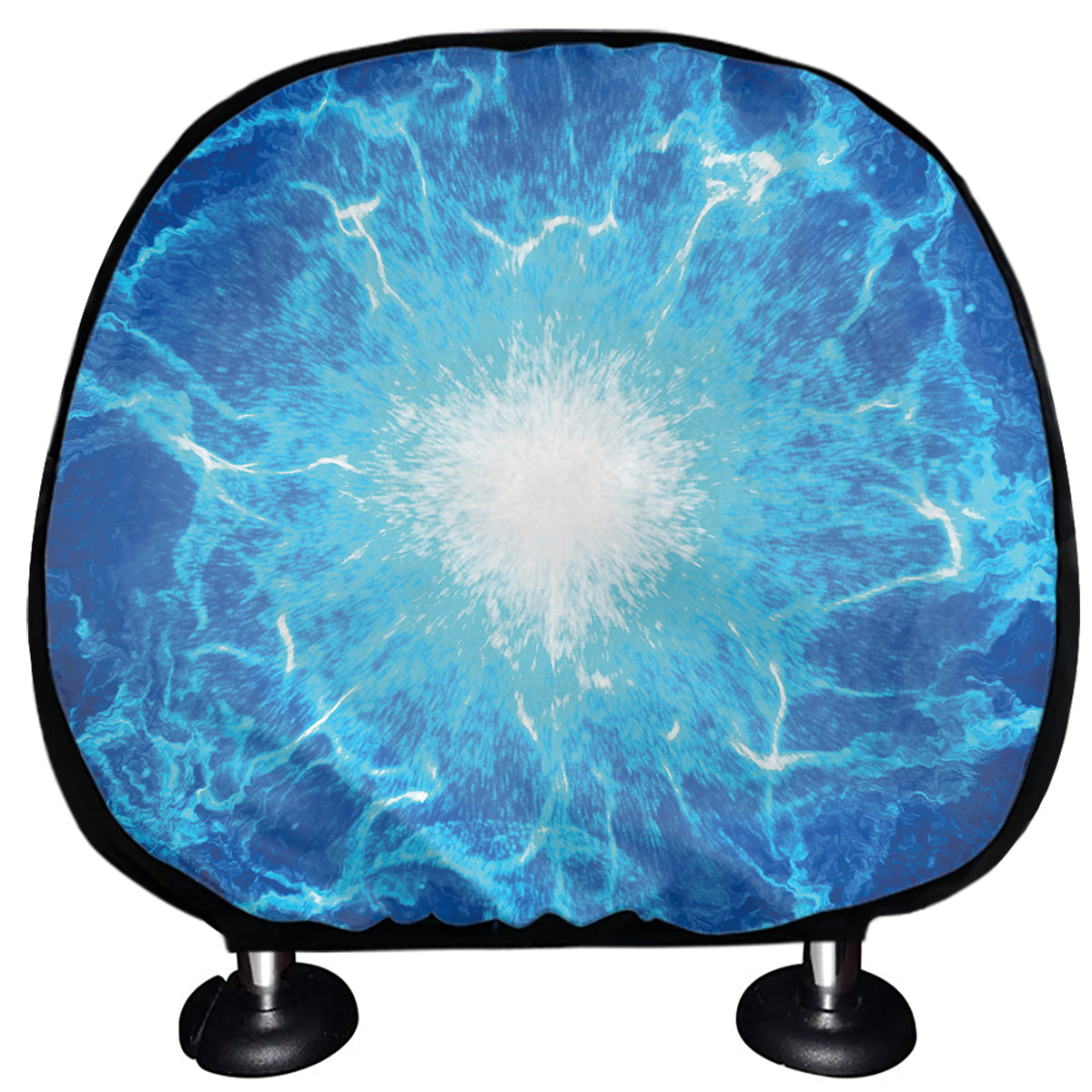 Blue Plasma Energy Print Car Headrest Covers