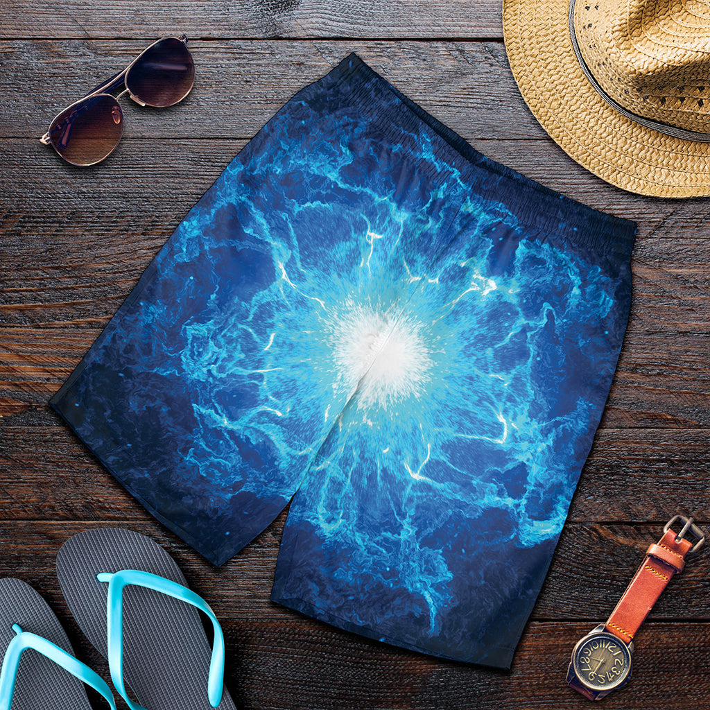 Blue Plasma Energy Print Men's Shorts