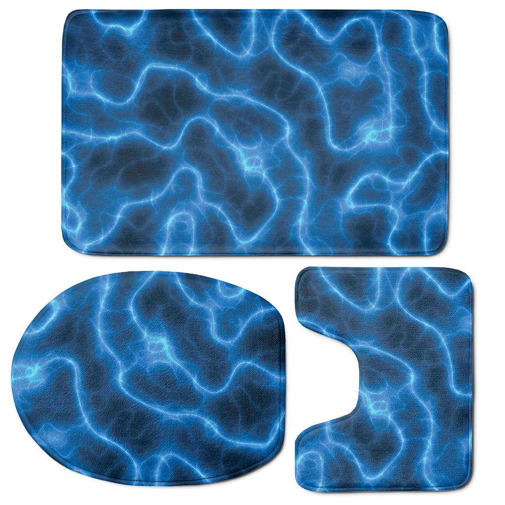 Blue Plasma Print 3 Piece Bath Mat Set