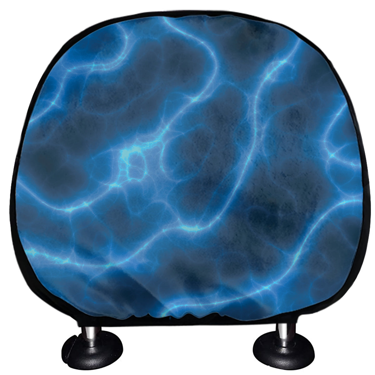 Blue Plasma Print Car Headrest Covers