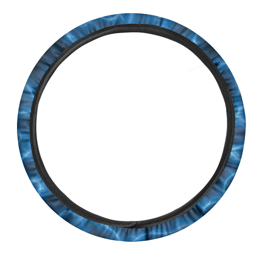 Blue Plasma Print Car Steering Wheel Cover