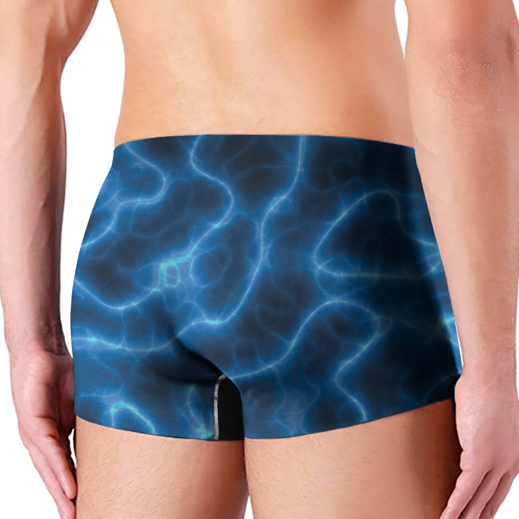 Blue Plasma Print Men's Boxer Briefs