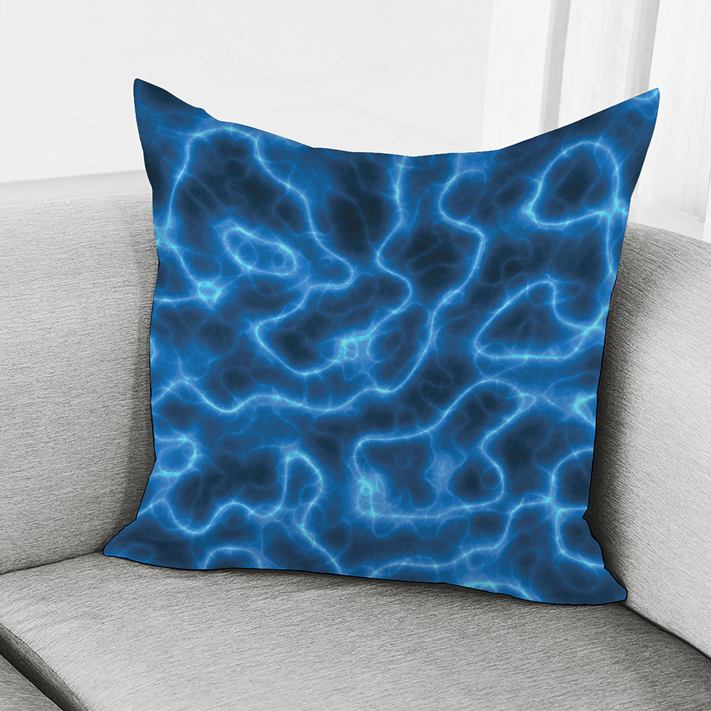 Blue Plasma Print Pillow Cover