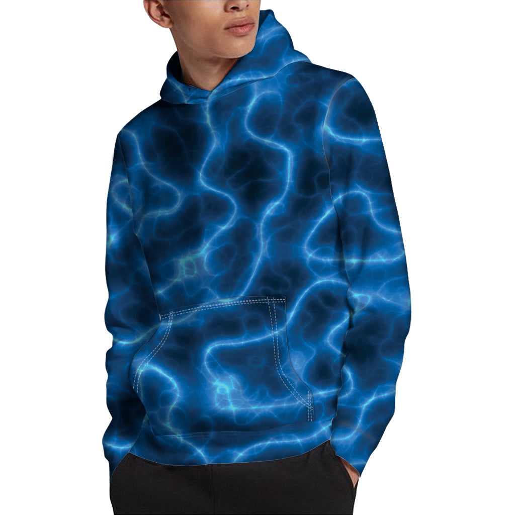 Blue Plasma Print Pullover Hoodie