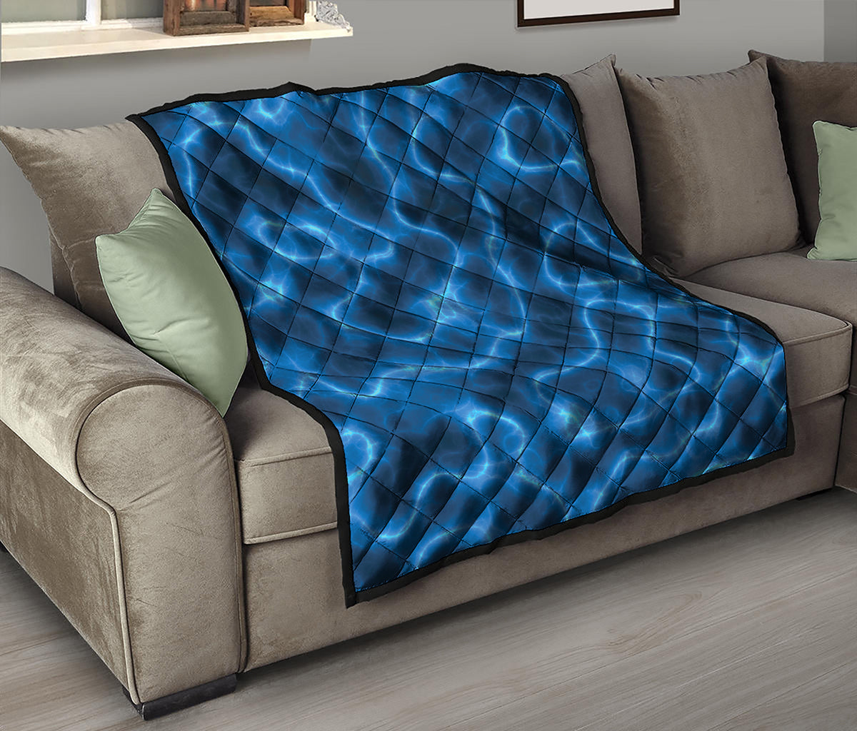 Blue Plasma Print Quilt