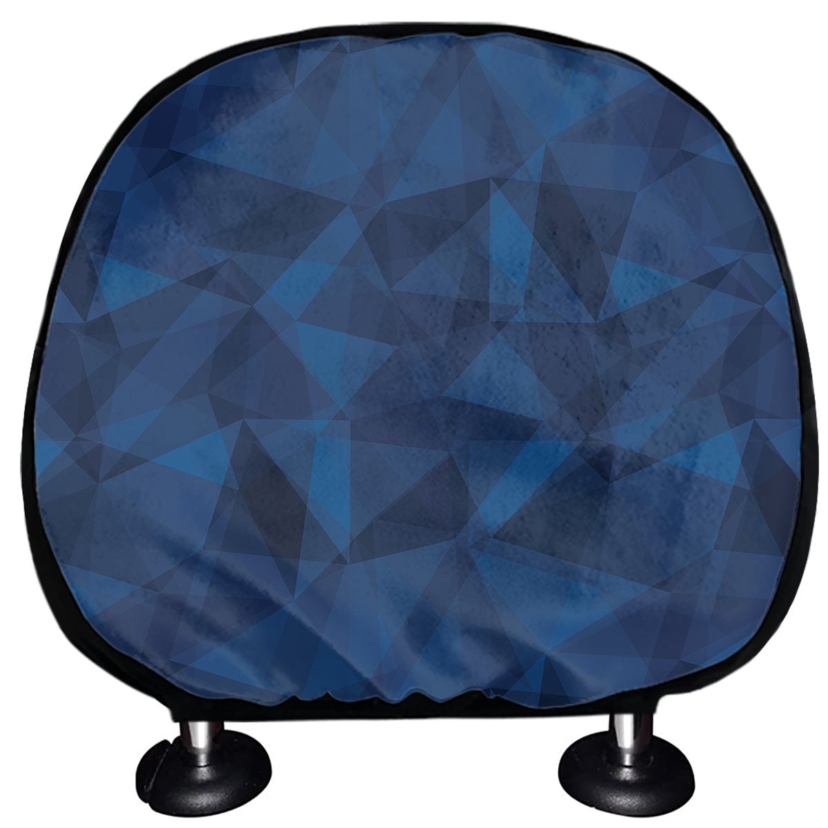 Blue Polygonal Geometric Print Car Headrest Covers