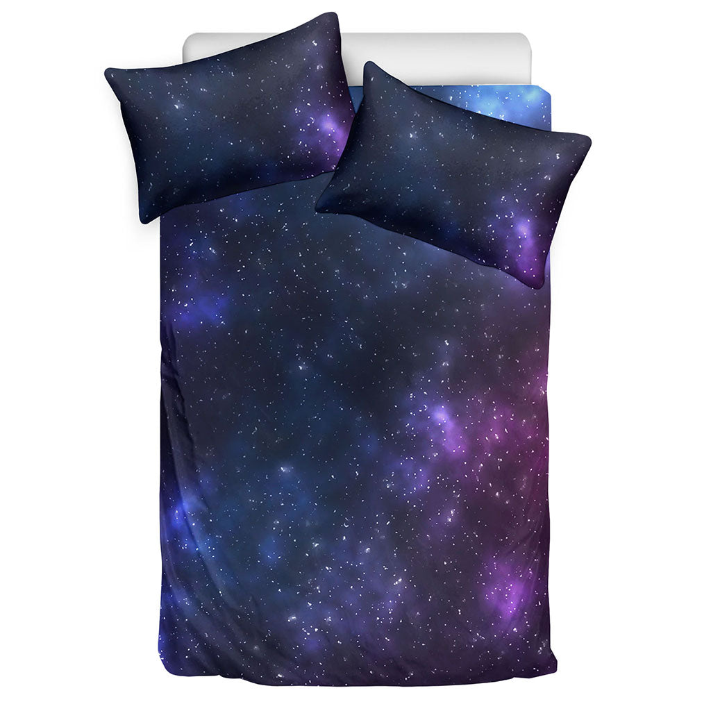 Blue Purple Cosmic Galaxy Space Print Duvet Cover Bedding Set