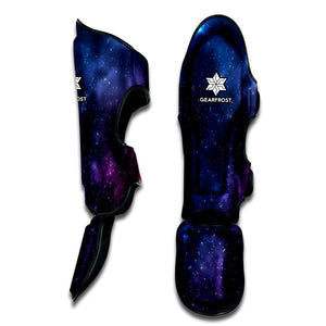 Blue Purple Cosmic Galaxy Space Print Muay Thai Shin Guard