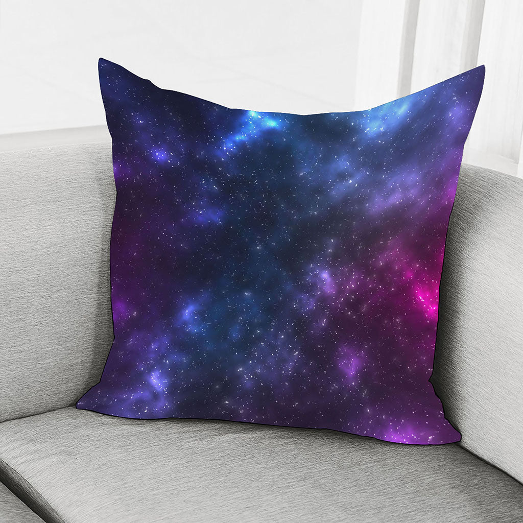 Blue Purple Cosmic Galaxy Space Print Pillow Cover