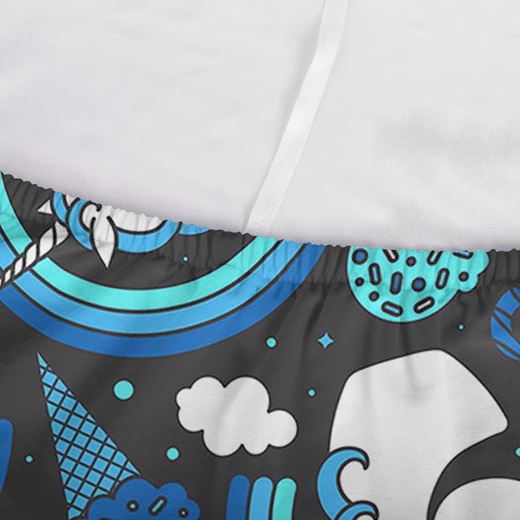Blue Rainbow Unicorn Pattern Print Sofa Cover