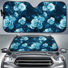Blue Rose Floral Flower Pattern Print Car Sun Shade GearFrost