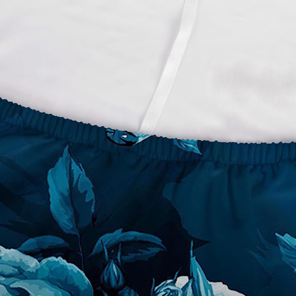 Blue Rose Floral Flower Pattern Print Sofa Cover