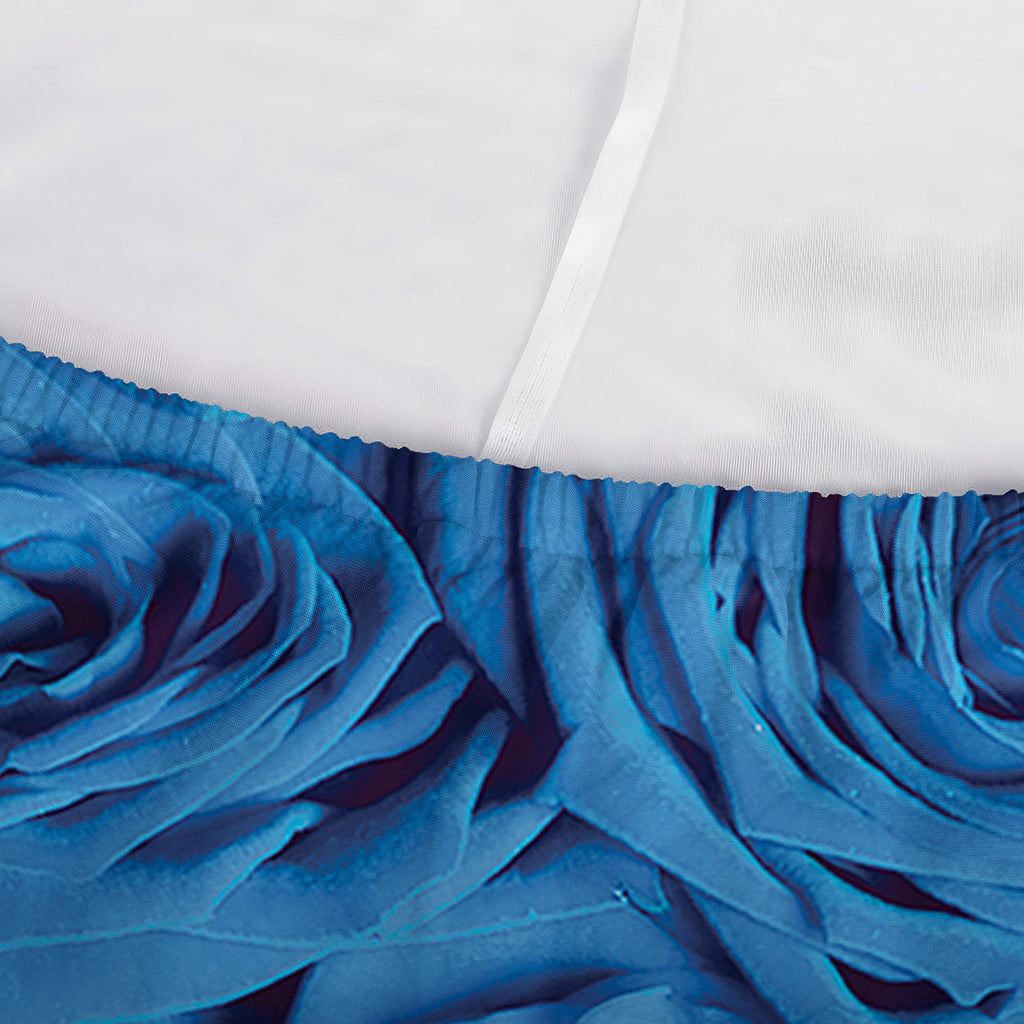 Blue Rose Print Sofa Cover