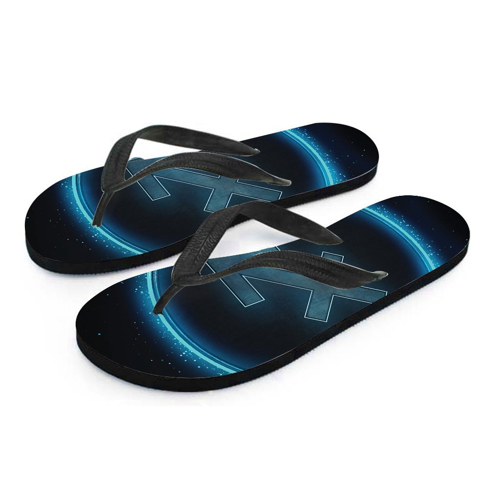 Blue Sagittarius Zodiac Sign Print Flip Flops