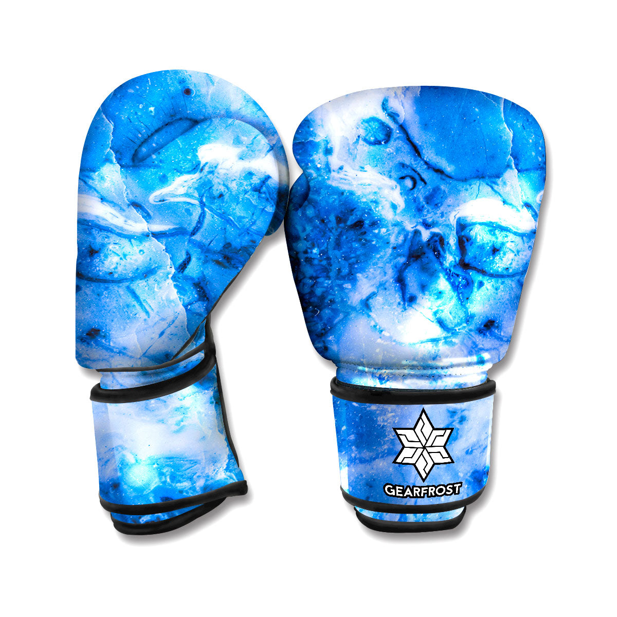 Blue Sapphire Marble Print Boxing Gloves