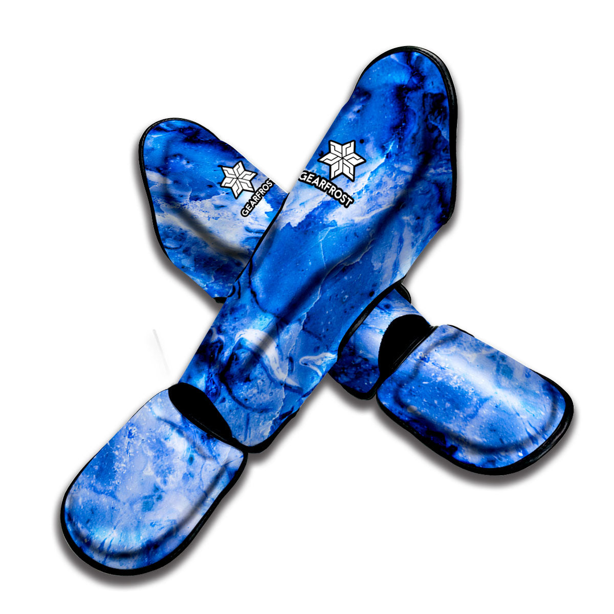 Blue Sapphire Marble Print Muay Thai Shin Guard