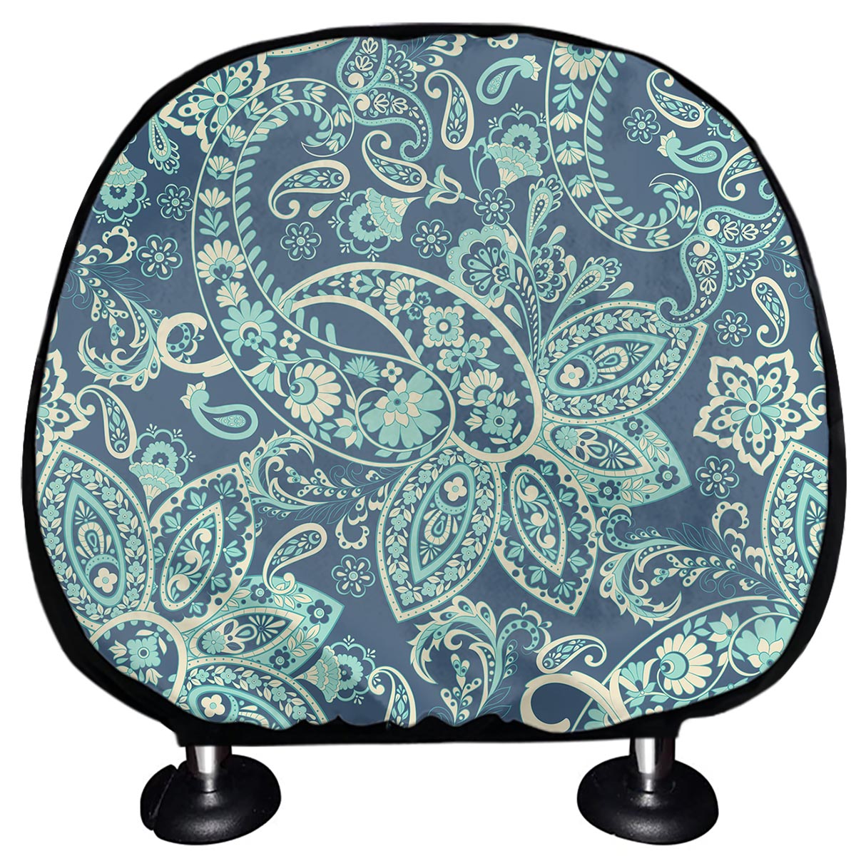 Blue Sky Paisley Bohemian Pattern Print Car Headrest Covers