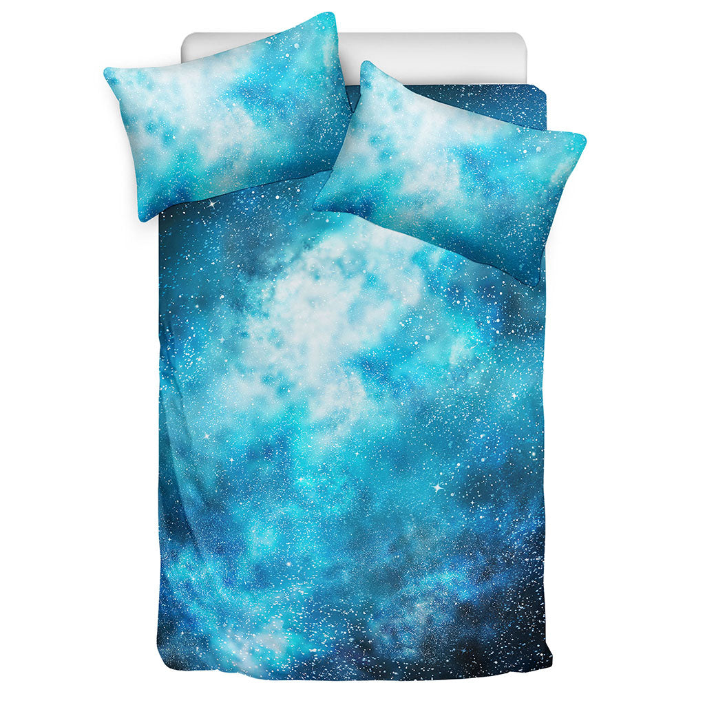 Blue Sky Universe Galaxy Space Print Duvet Cover Bedding Set