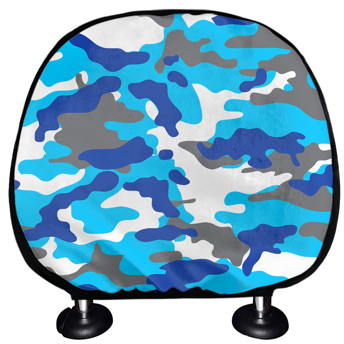 Blue Snow Camouflage Print Car Headrest Covers