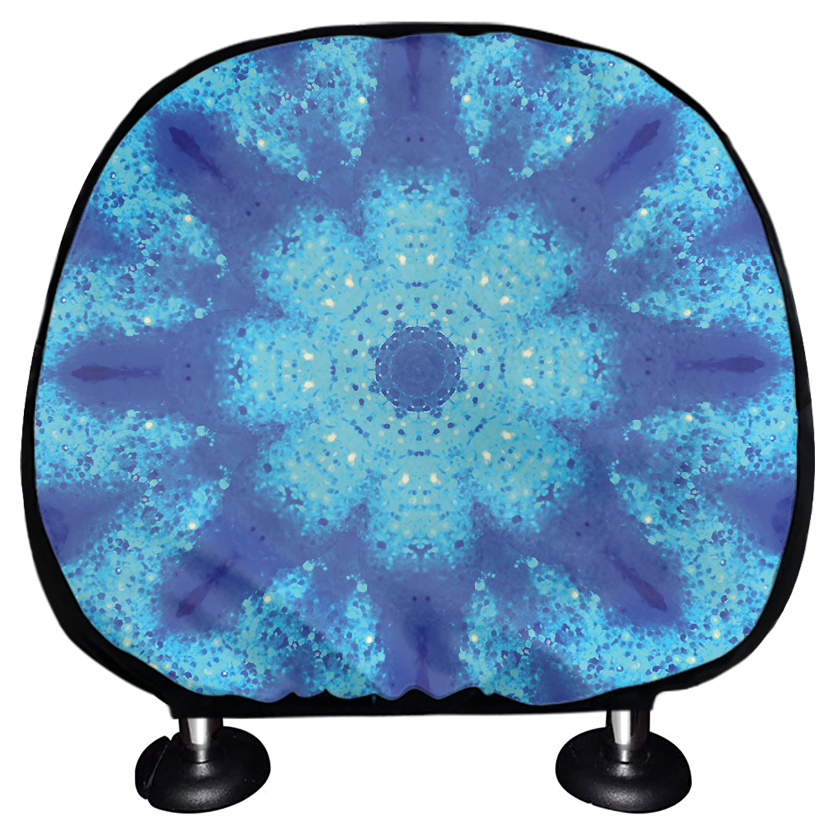 Blue Snowflake Kaleidoscope Print Car Headrest Covers