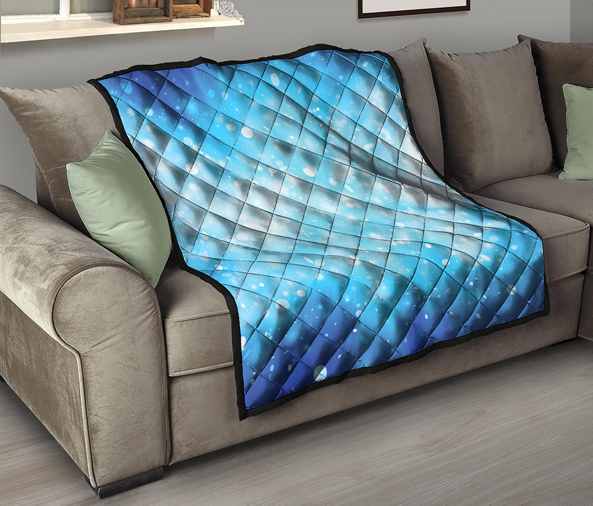 Blue Sparkle Light Print Quilt