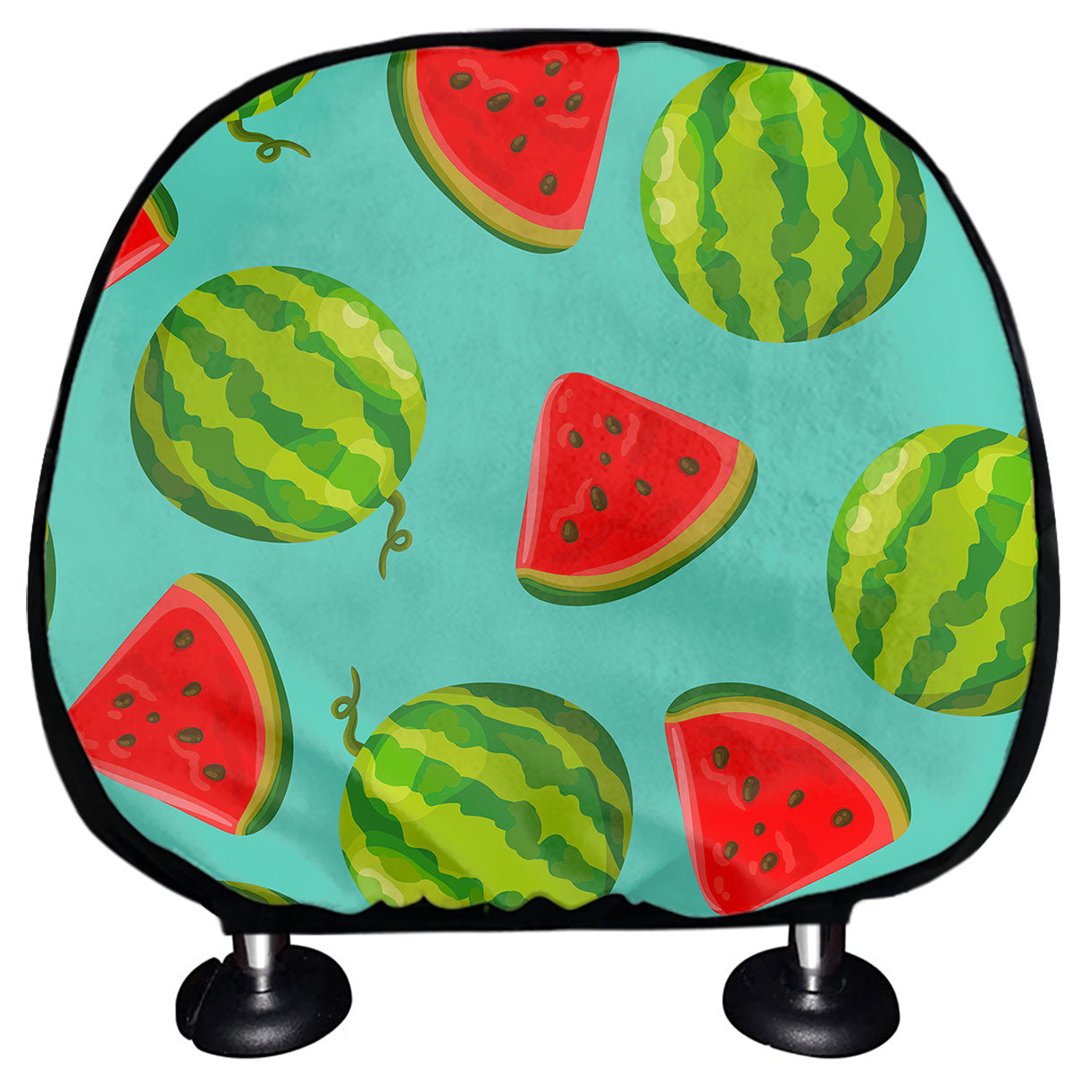 Blue Summer Watermelon Pattern Print Car Headrest Covers