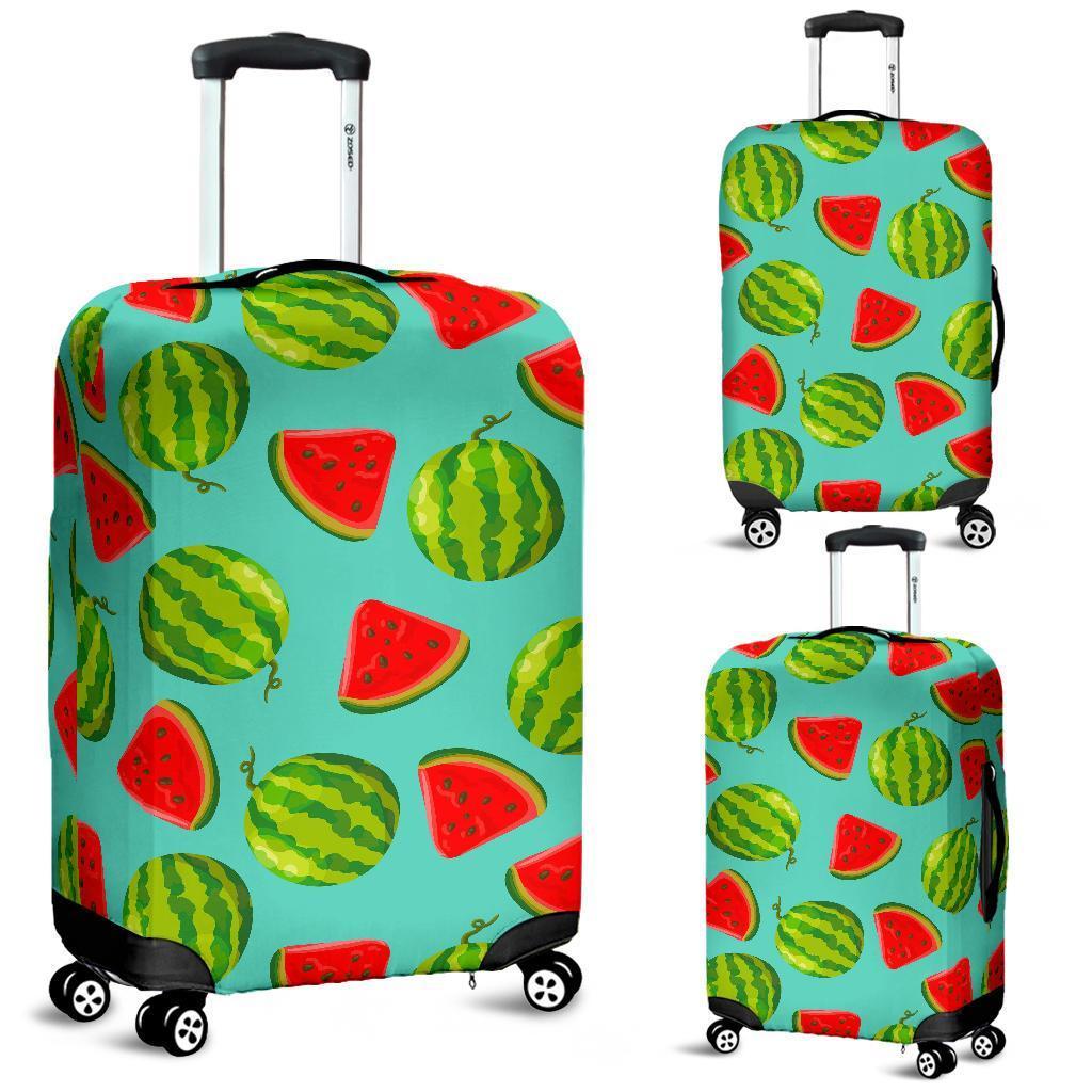 Blue Summer Watermelon Pattern Print Luggage Cover GearFrost