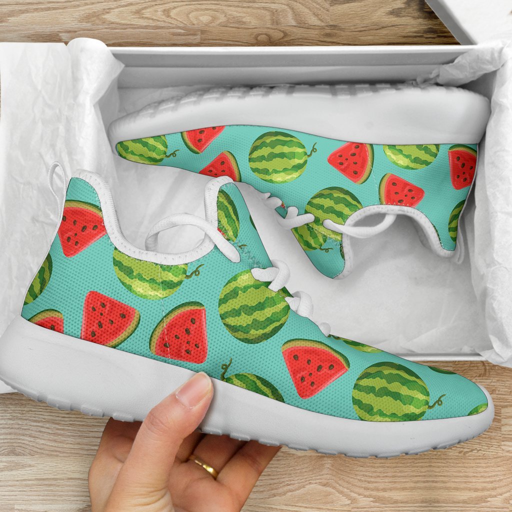 Blue Summer Watermelon Pattern Print Mesh Knit Shoes GearFrost