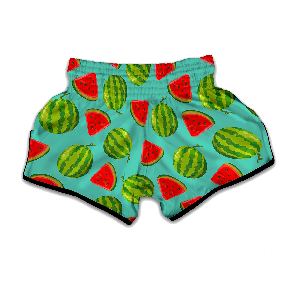 Blue Summer Watermelon Pattern Print Muay Thai Boxing Shorts