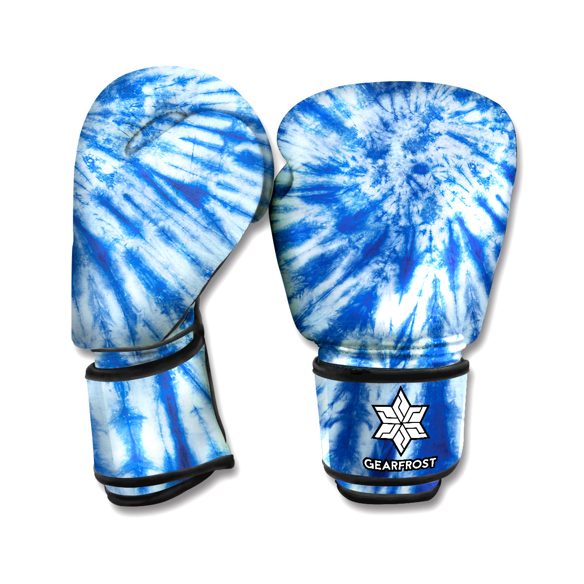 Blue Tie Dye Print Boxing Gloves