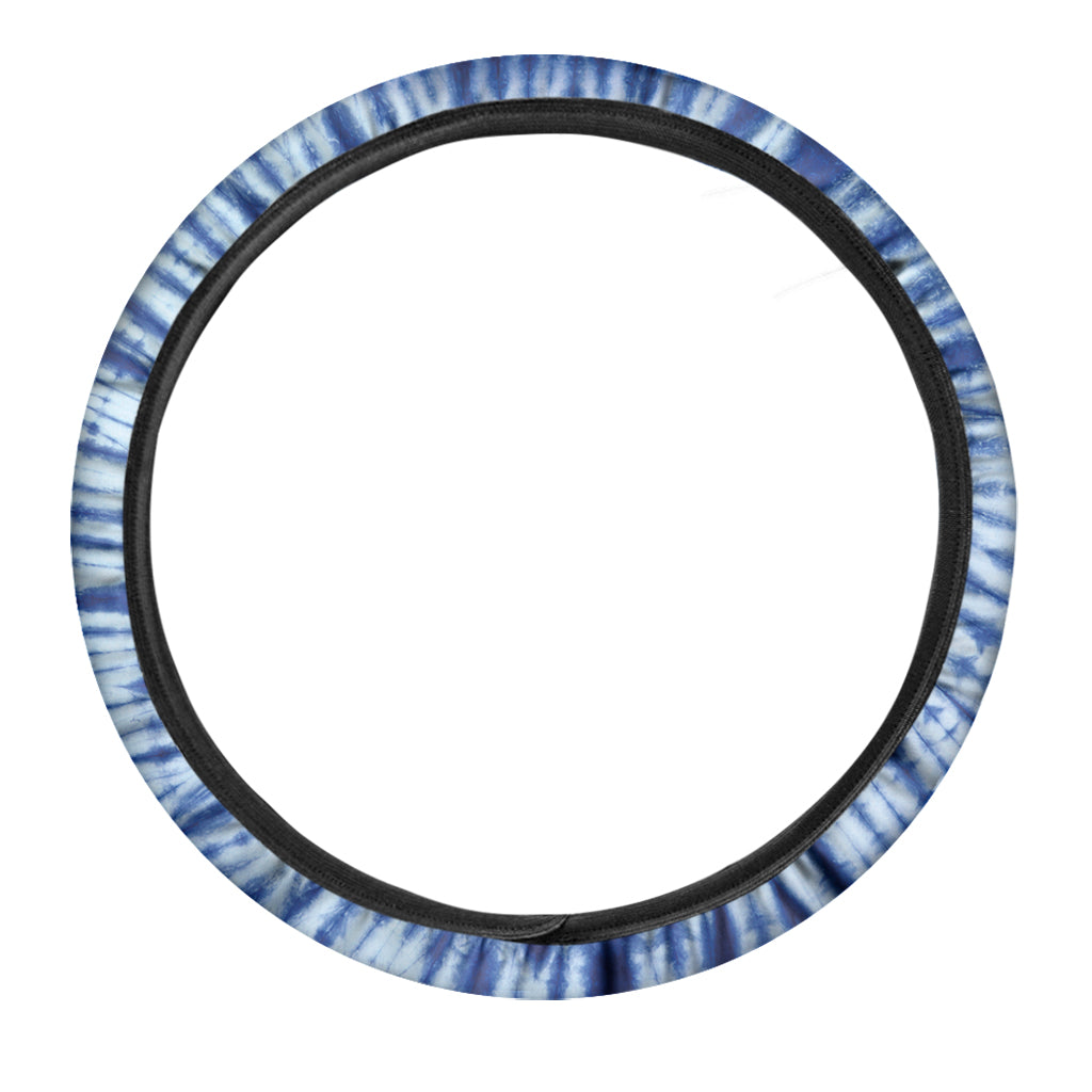 Blue Tie Dye Print Car Steering Wheel Cover