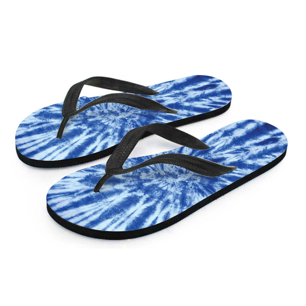 Blue Tie Dye Print Flip Flops