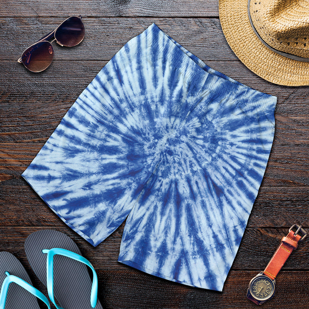 Blue Tie Dye Print Men's Shorts