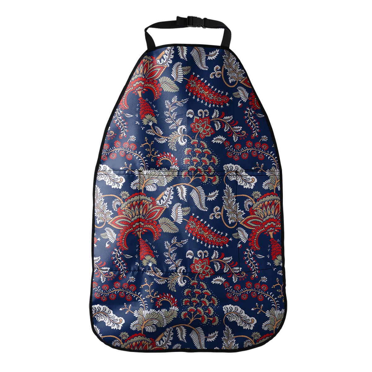 Blue Vintage Bohemian Floral Print Car Seat Organizers