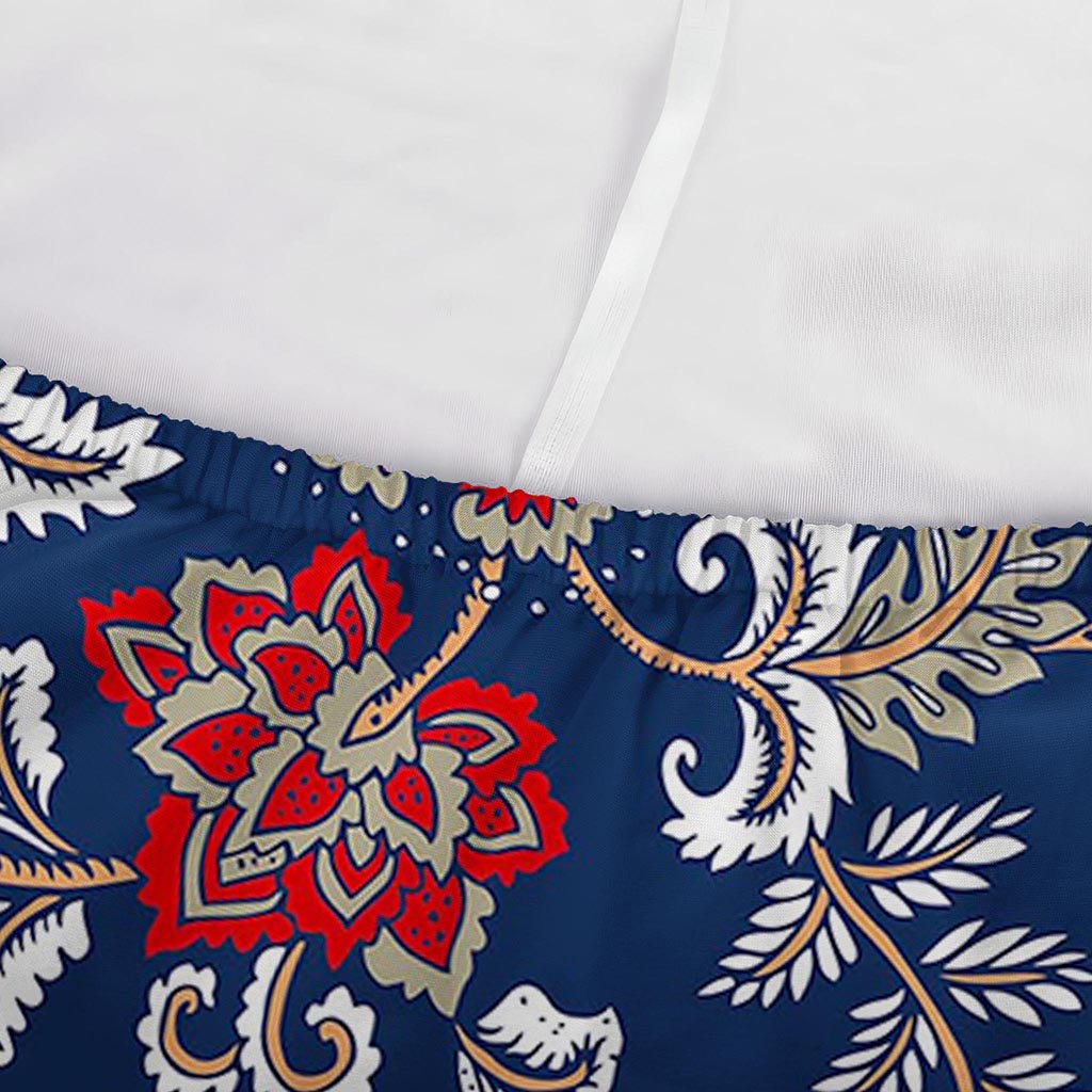 Blue Vintage Bohemian Floral Print Sofa Cover