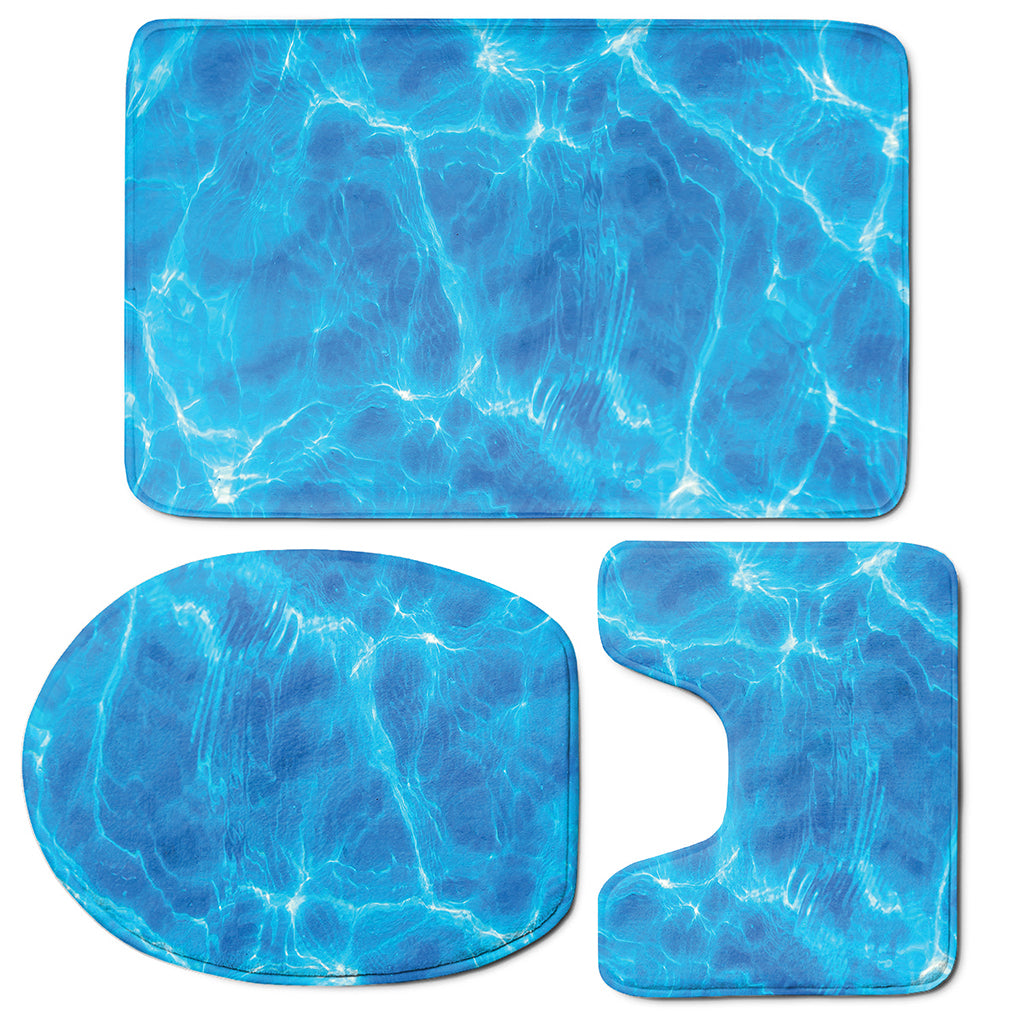 Blue Water Surface Print 3 Piece Bath Mat Set