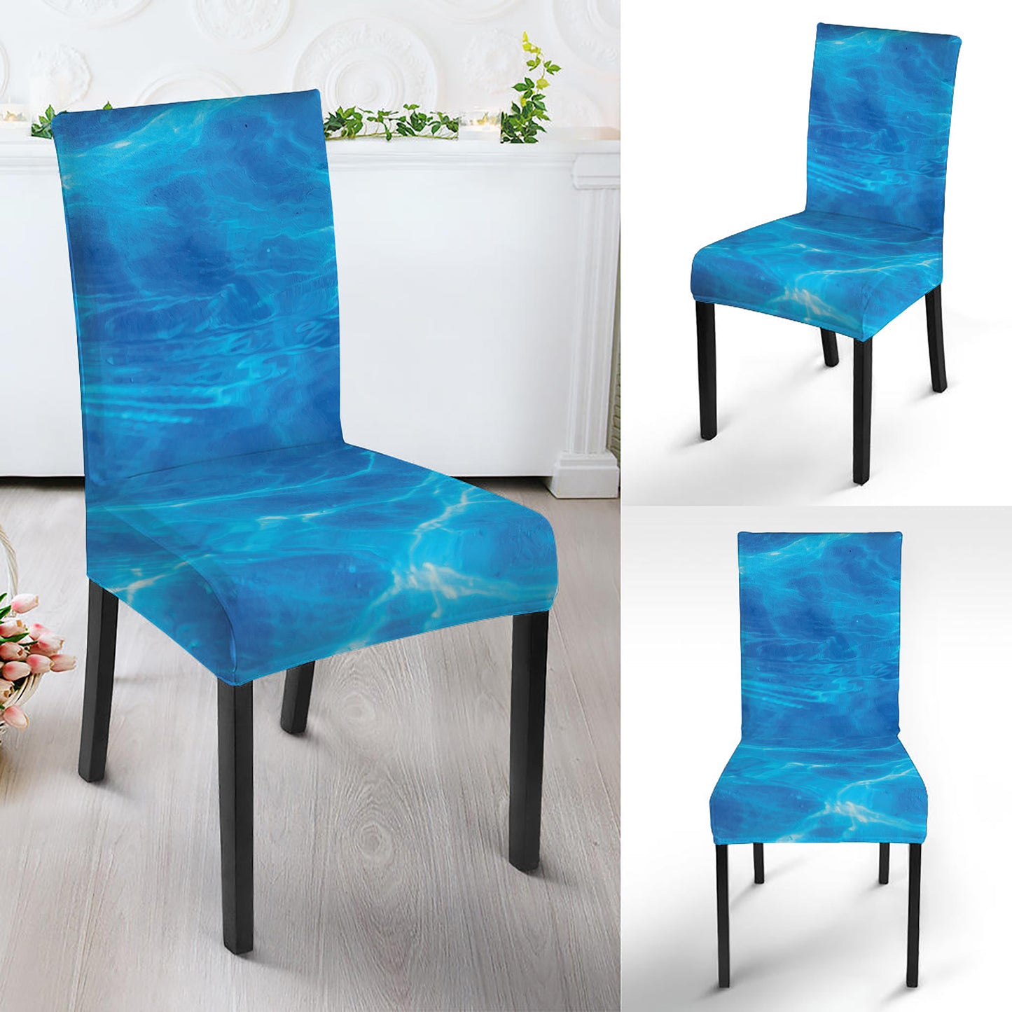 Blue Water Surface Print Dining Chair Slipcover