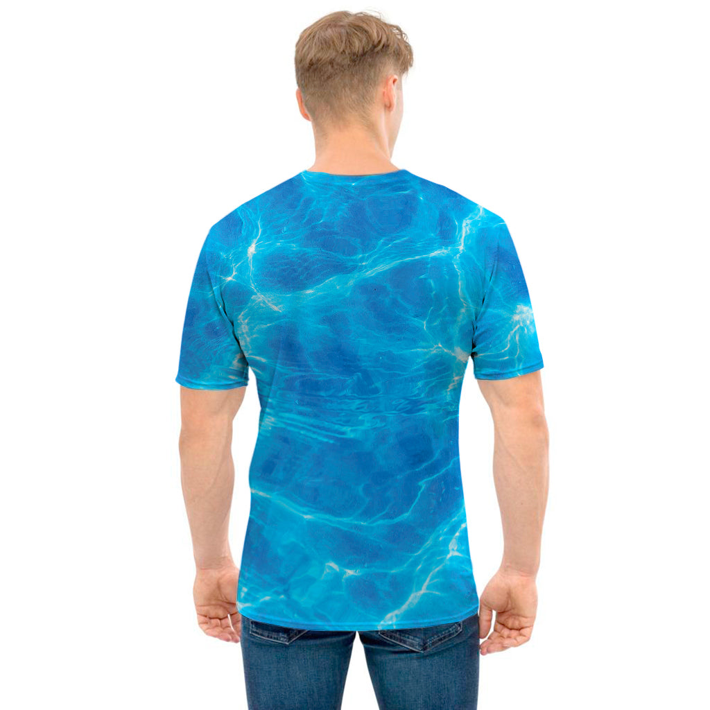 Blue Water Surface Print Men's T-Shirt